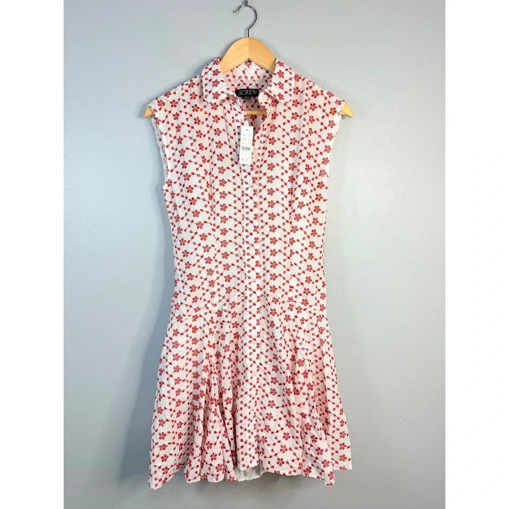J.Crew Mini eyelet shirt-dress Size 0 NWT
